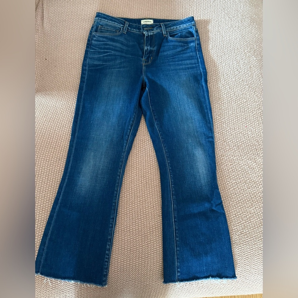 L'agence High Rise Cropped Flare Jeans Blue Size 28
